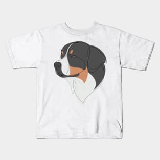 Bernese Mountain Dog - continuous line Kids T-Shirt